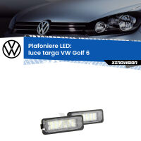 Kit Plafoniere LED Luce Targa per VW Golf 6 2008 - 2011