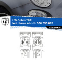 Luci diurne LED Abarth 500 595 695 restyling: T20 Cobra