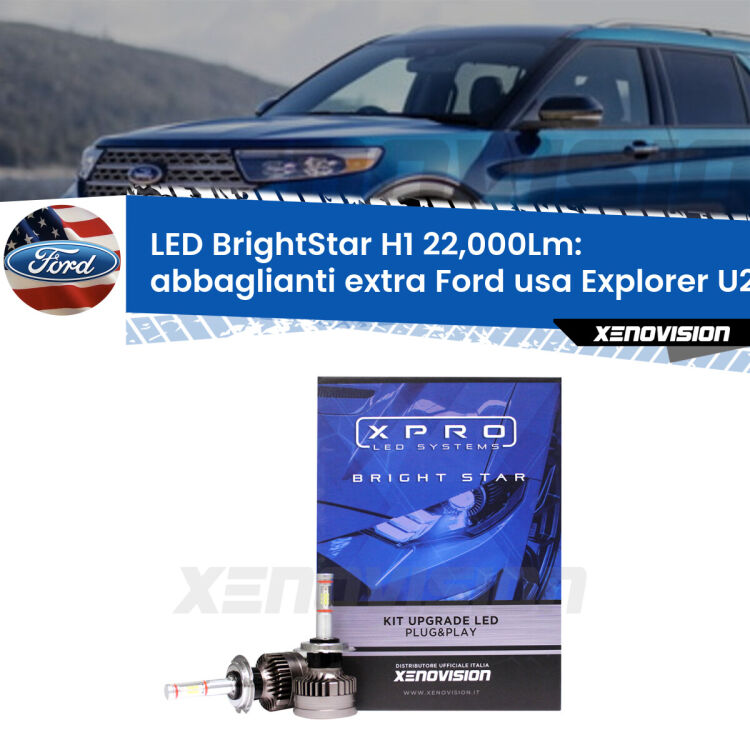 <strong>Kit LED abbaglianti extra per Ford usa Explorer</strong> U2 1995 - 2001. </strong>Due lampade Canbus H1 Brightstar da 22,000 Lumen. Qualità Massima.