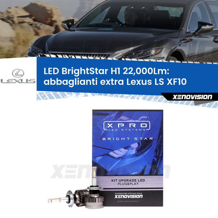 <strong>Kit LED abbaglianti extra per Lexus LS</strong> XF10 1989 - 1994. </strong>Due lampade Canbus H1 Brightstar da 22,000 Lumen. Qualità Massima.