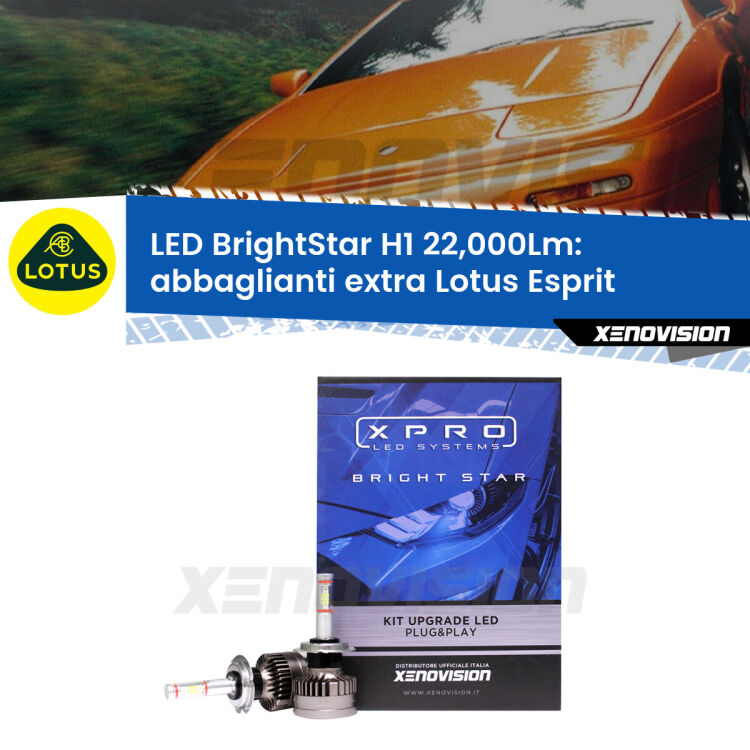 <strong>Kit LED abbaglianti extra per Lotus Esprit</strong>  1989 - 2003. </strong>Due lampade Canbus H1 Brightstar da 22,000 Lumen. Qualità Massima.