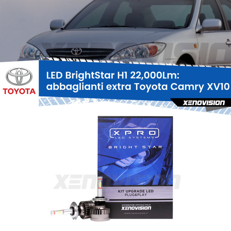 <strong>Kit LED abbaglianti extra per Toyota Camry</strong> XV10 1991 - 1996. </strong>Due lampade Canbus H1 Brightstar da 22,000 Lumen. Qualità Massima.