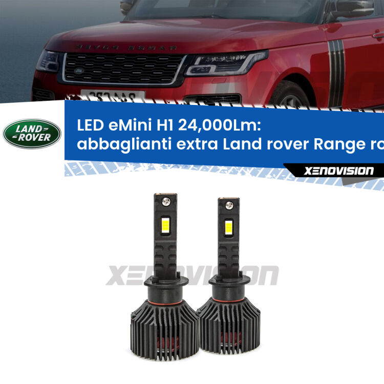<strong>Kit abbaglianti extra LED specifico per Land rover Range rover II</strong> P38A 1994 - 2002. Lampade <strong>H1</strong> Canbus e compatte 24.000Lumen Eagle Mini Xenovision.