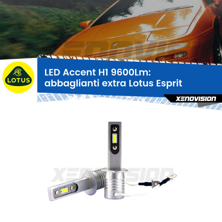 <strong>Kit LED Abbaglianti extra per Lotus Esprit</strong>  1989 - 2003.</strong> Coppia lampade <strong>H1</strong> senza ventola e ultracompatte per installazioni in fari senza spazi.