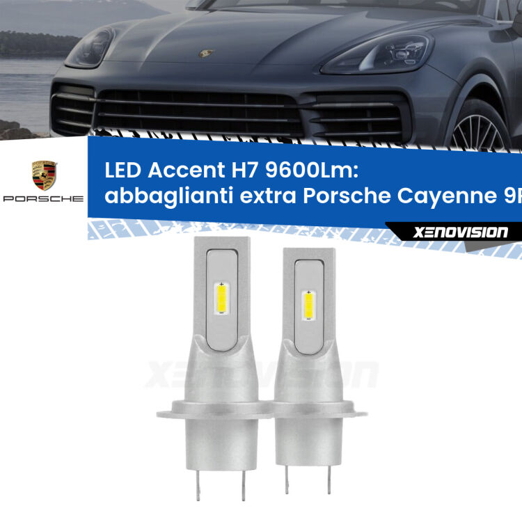 <strong>Kit LED Abbaglianti extra per Porsche Cayenne</strong> 9PA 2002 - 2010.</strong> Coppia lampade <strong>H7</strong> senza ventola e ultracompatte per installazioni in fari senza spazi.