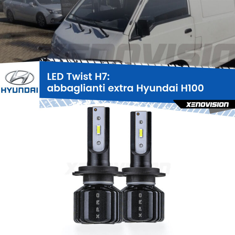 <strong>Kit abbaglianti extra LED</strong> H7 per <strong>Hyundai H100</strong>  1996 - 2000. Compatte, impermeabili, senza ventola: praticamente indistruttibili. Top Quality.