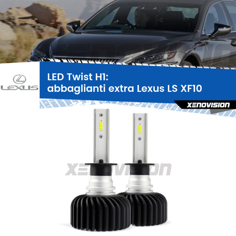 <strong>Kit abbaglianti extra LED</strong> H1 per <strong>Lexus LS</strong> XF10 1989 - 1994. Compatte, impermeabili, senza ventola: praticamente indistruttibili. Top Quality.