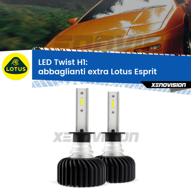 <strong>Kit abbaglianti extra LED</strong> H1 per <strong>Lotus Esprit</strong>  1989 - 2003. Compatte, impermeabili, senza ventola: praticamente indistruttibili. Top Quality.