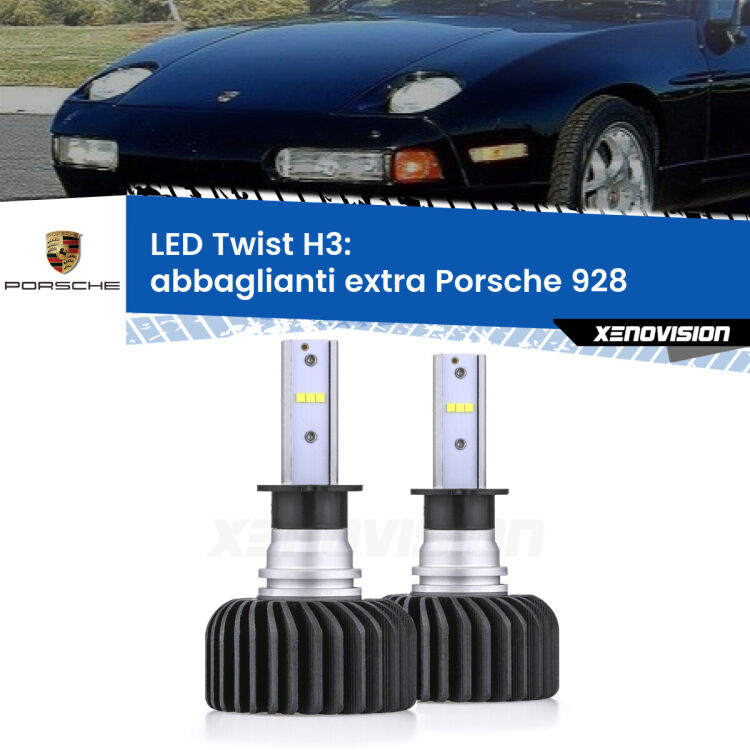 <strong>Kit abbaglianti extra LED</strong> H3 per <strong>Porsche 928</strong>  1977 - 1995. Compatte, impermeabili, senza ventola: praticamente indistruttibili. Top Quality.