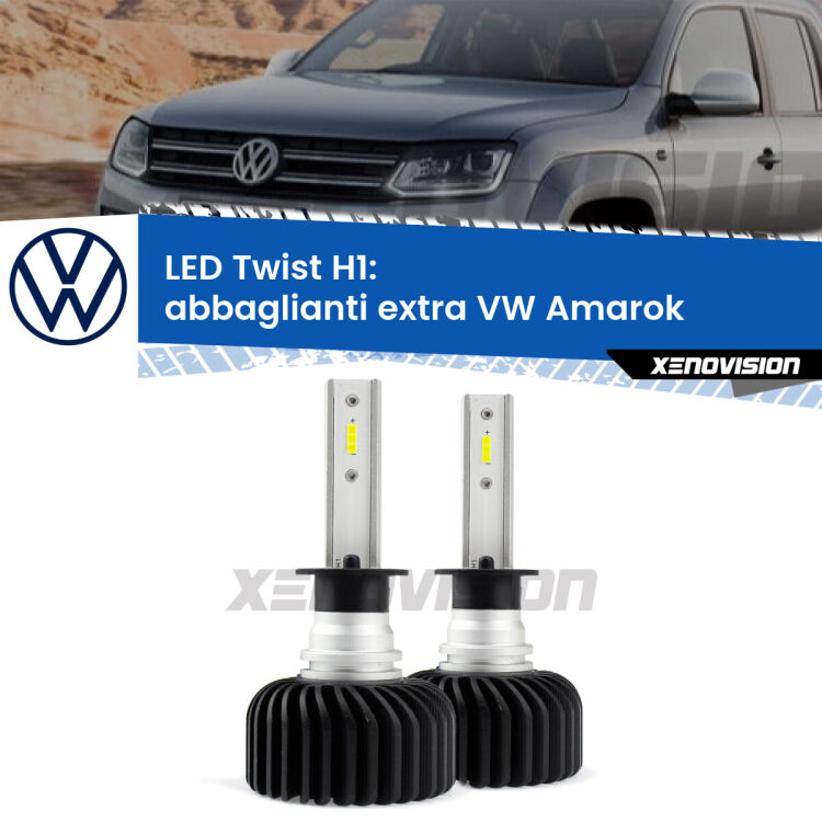 <strong>Kit abbaglianti extra LED</strong> H1 per <strong>VW Amarok</strong>  2010 - 2016. Compatte, impermeabili, senza ventola: praticamente indistruttibili. Top Quality.