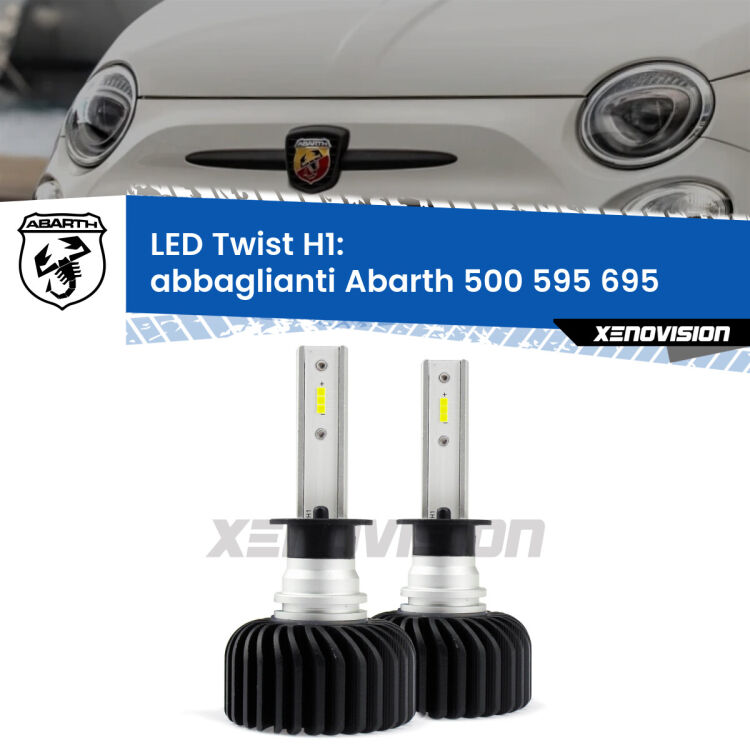 Abbaglianti LED Abarth 500 595 695 2008 -2014: H1 11,000Lm <strong>Kit abbaglianti LED</strong> H1 per <strong>Abarth 500 595 695</strong> 2008 -2014. Compatte, impermeabili, senza ventola: praticamente indistruttibili. Top Quality.