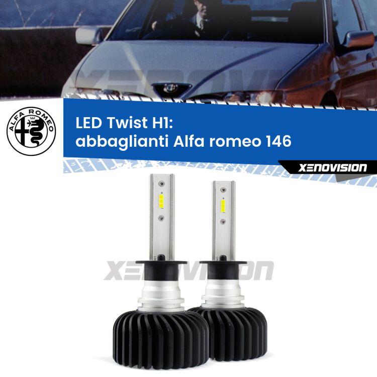 Abbaglianti LED Alfa romeo 146 1994 -2001: H1 11,000Lm <strong>Kit abbaglianti LED</strong> H1 per <strong>Alfa romeo 146</strong> 1994 -2001. Compatte, impermeabili, senza ventola: praticamente indistruttibili. Top Quality.