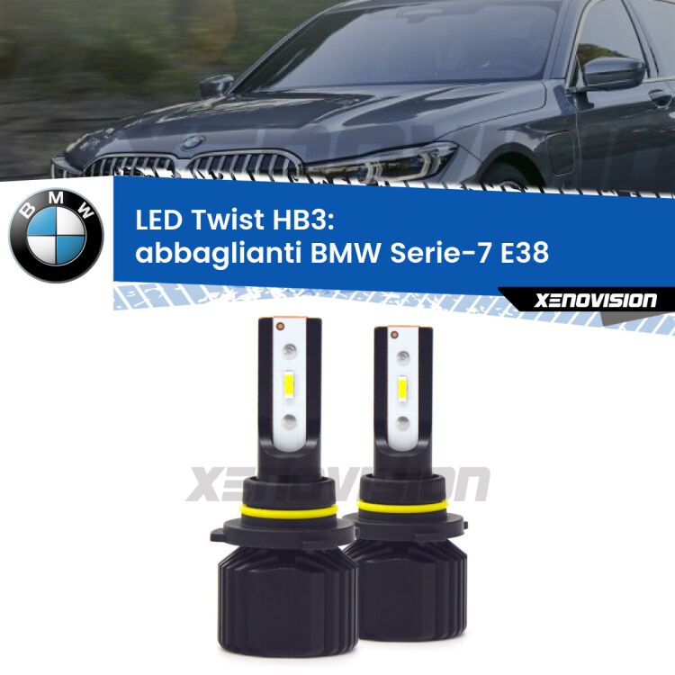 <strong>Kit abbaglianti LED</strong> HB3 per <strong>BMW Serie-7</strong> E38 1998-2001. Compatte, impermeabili, senza ventola: praticamente indistruttibili. Top Quality.