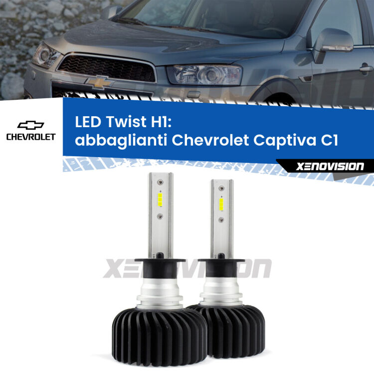 Abbaglianti LED Chevrolet Captiva C1 2006 -2015: H1 11,000Lm <strong>Kit abbaglianti LED</strong> H1 per <strong>Chevrolet Captiva</strong> C1 2006 -2015. Compatte, impermeabili, senza ventola: praticamente indistruttibili. Top Quality.