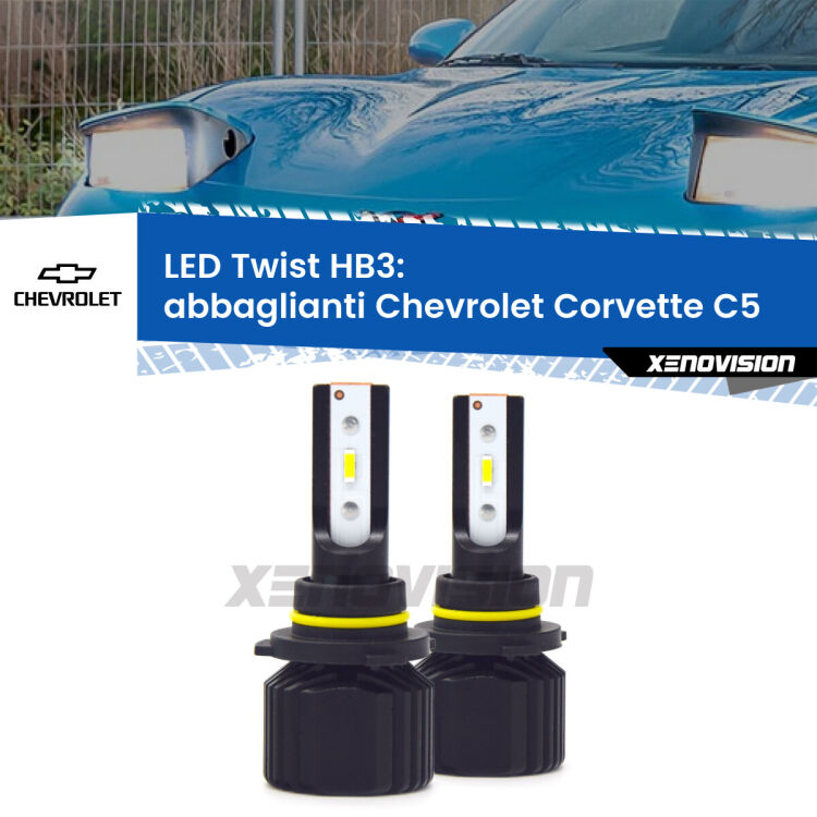 Abbaglianti LED Chevrolet Corvette C5 1997 -2004: HB3 11,000Lm <strong>Kit abbaglianti LED</strong> HB3 per <strong>Chevrolet Corvette</strong> C5 1997 -2004. Compatte, impermeabili, senza ventola: praticamente indistruttibili. Top Quality.