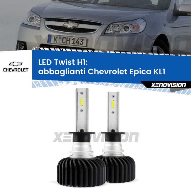Abbaglianti LED Chevrolet Epica KL1 2005 -2011: H1 11,000Lm <strong>Kit abbaglianti LED</strong> H1 per <strong>Chevrolet Epica</strong> KL1 2005 -2011. Compatte, impermeabili, senza ventola: praticamente indistruttibili. Top Quality.