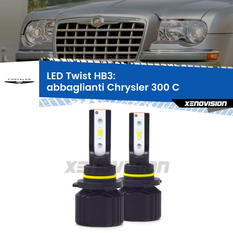 Abbaglianti LED Chrysler 300 C 2004 -2012: HB3 11,000Lm <strong>Kit abbaglianti LED</strong> HB3 per <strong>Chrysler 300 C</strong> 2004 -2012. Compatte, impermeabili, senza ventola: praticamente indistruttibili. Top Quality.