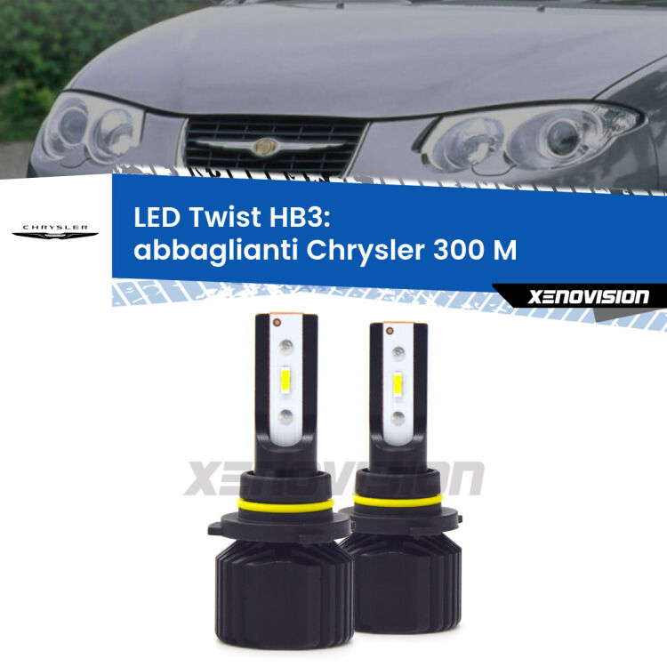 Abbaglianti LED Chrysler 300 M 1998 -2004: HB3 11,000Lm <strong>Kit abbaglianti LED</strong> HB3 per <strong>Chrysler 300 M</strong> 1998 -2004. Compatte, impermeabili, senza ventola: praticamente indistruttibili. Top Quality.