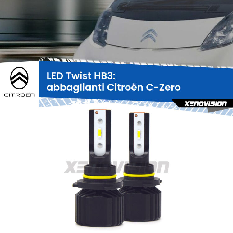 0 Abbaglianti LED Citroën C-Zero  2010 -2019: HB3 11,000Lm <strong>Kit abbaglianti LED</strong> HB3 per <strong>Citroën C-Zero</strong>  2010 -2019. Compatte, impermeabili, senza ventola: praticamente indistruttibili. Top Quality.