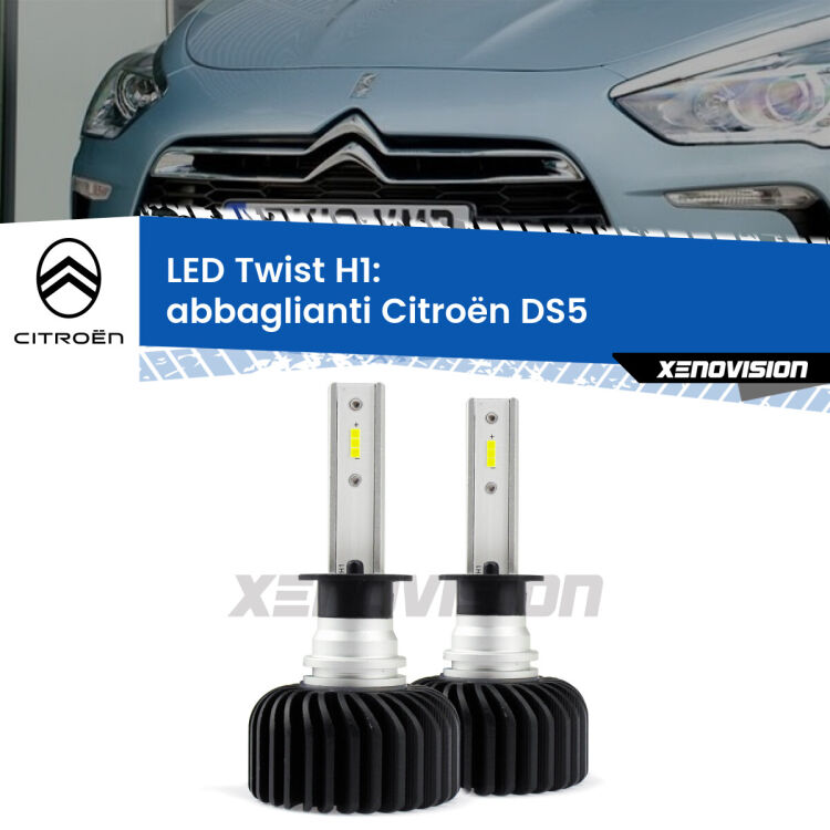 Abbaglianti LED Citroën DS5  2011 -2015: H1 11,000Lm <strong>Kit abbaglianti LED</strong> H1 per <strong>Citroën DS5</strong>  2011 -2015. Compatte, impermeabili, senza ventola: praticamente indistruttibili. Top Quality.