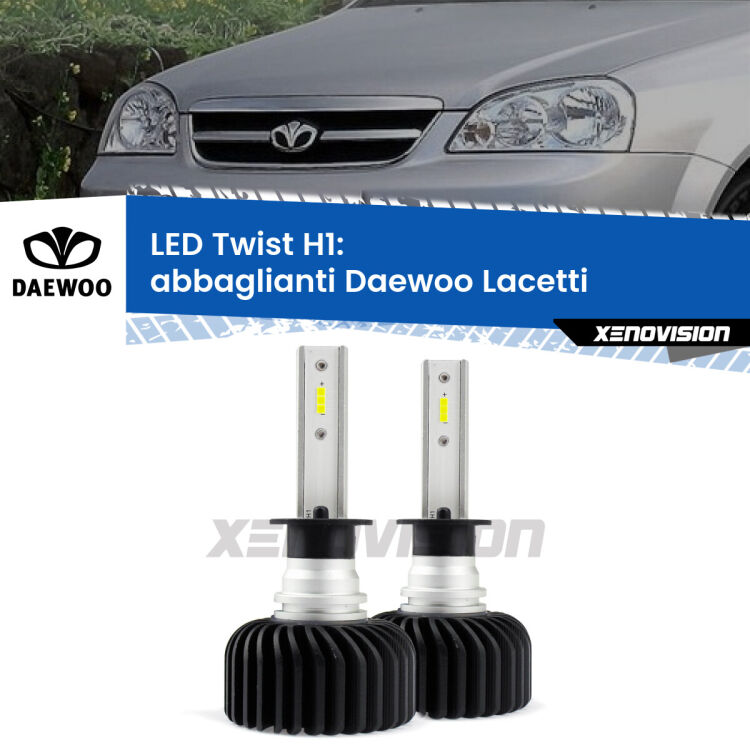 Abbaglianti LED Daewoo Lacetti 2004 -2005: H1 11,000Lm <strong>Kit abbaglianti LED</strong> H1 per <strong>Daewoo Lacetti</strong> 2004 -2005. Compatte, impermeabili, senza ventola: praticamente indistruttibili. Top Quality.