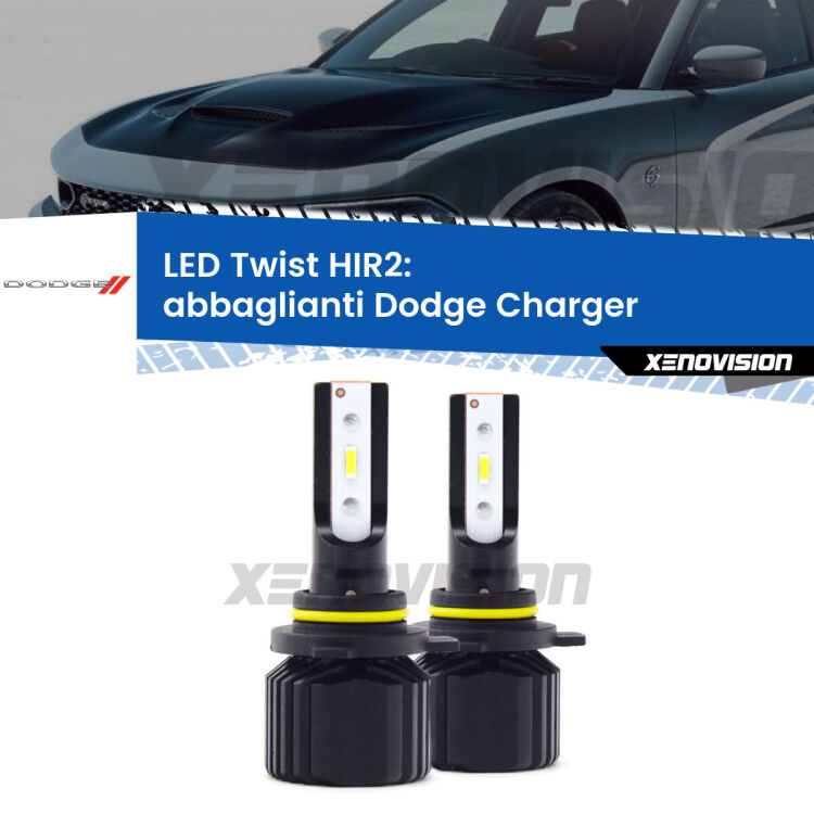 <strong>Kit abbaglianti LED</strong> HIR2 per <strong>Dodge Charger</strong>  in poi. Compatte, impermeabili, senza ventola: praticamente indistruttibili. Top Quality.