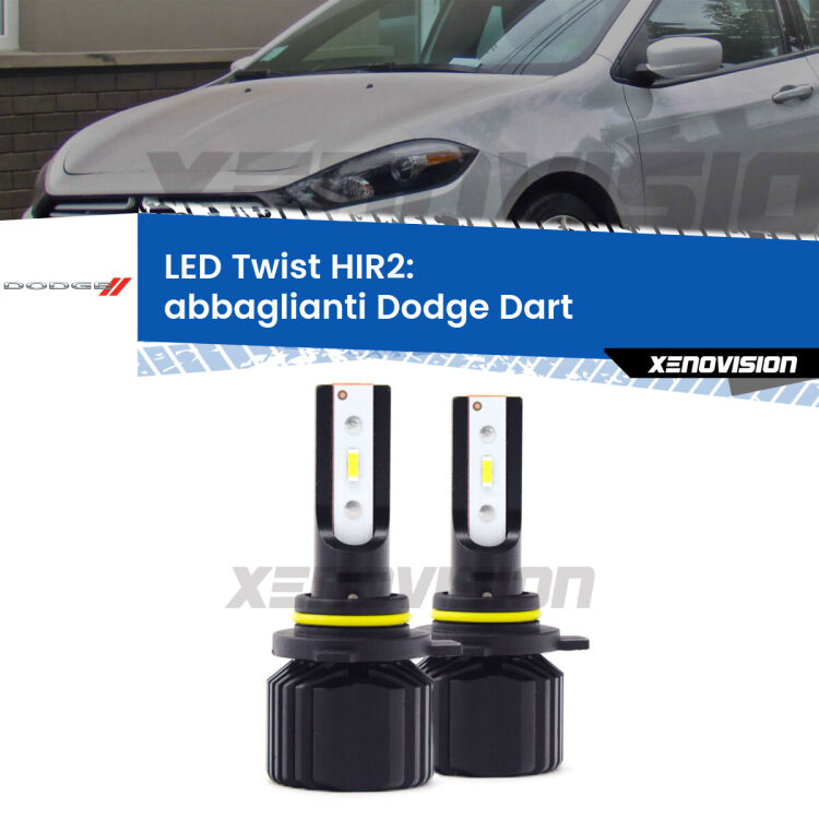 <strong>Kit abbaglianti LED</strong> HIR2 per <strong>Dodge Dart</strong>  2012in poi. Compatte, impermeabili, senza ventola: praticamente indistruttibili. Top Quality.
