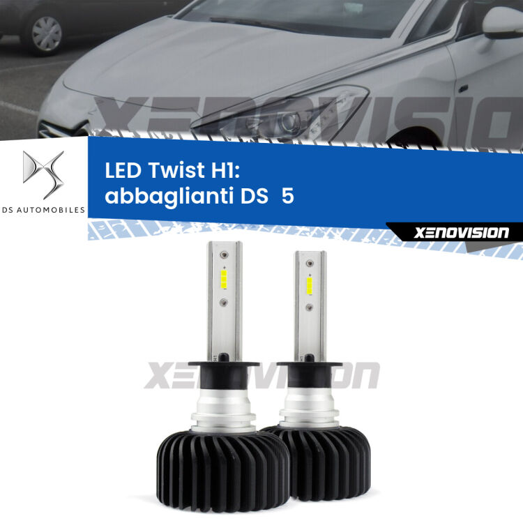 <strong>Kit abbaglianti LED</strong> H1 per <strong>DS  5</strong>  2015in poi. Compatte, impermeabili, senza ventola: praticamente indistruttibili. Top Quality.