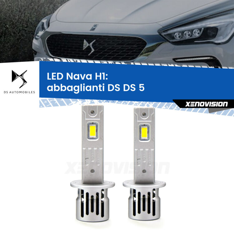 0 Abbaglianti LED DS DS 5 2015 in poi: H1 Nava <strong>Abbaglianti LED no-spie per DS DS 5</strong> 2015 in poi. Coppia lampade <strong> H1</strong> modello Nava canbus, raffreddate a ventola.