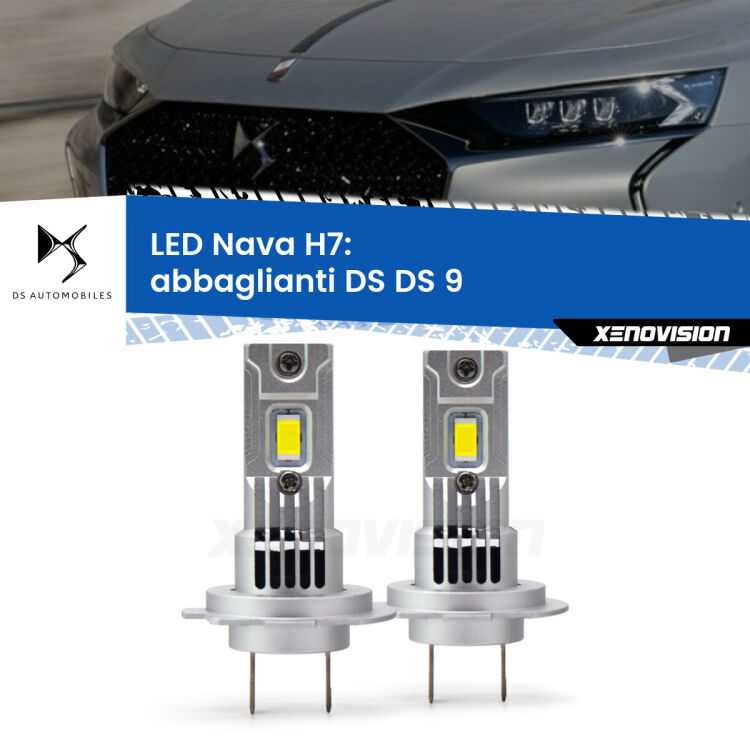 0 Abbaglianti LED DS DS 9 in poi: H7 Nava <strong>Abbaglianti LED no-spie per DS DS 9</strong> in poi. Coppia lampade <strong>H7</strong> modello Nava canbus, raffreddate a ventola.