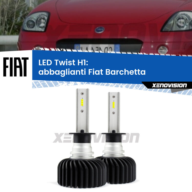 Abbaglianti LED Fiat Barchetta 1995 -2005: H1 11,000Lm <strong>Kit abbaglianti LED</strong> H1 per <strong>Fiat Barchetta</strong> 1995 -2005. Compatte, impermeabili, senza ventola: praticamente indistruttibili. Top Quality.