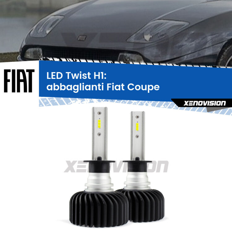 Abbaglianti LED Fiat Coupe  1993 -2000: H1 11,000Lm <strong>Kit abbaglianti LED</strong> H1 per <strong>Fiat Coupe</strong>  1993 -2000. Compatte, impermeabili, senza ventola: praticamente indistruttibili. Top Quality.
