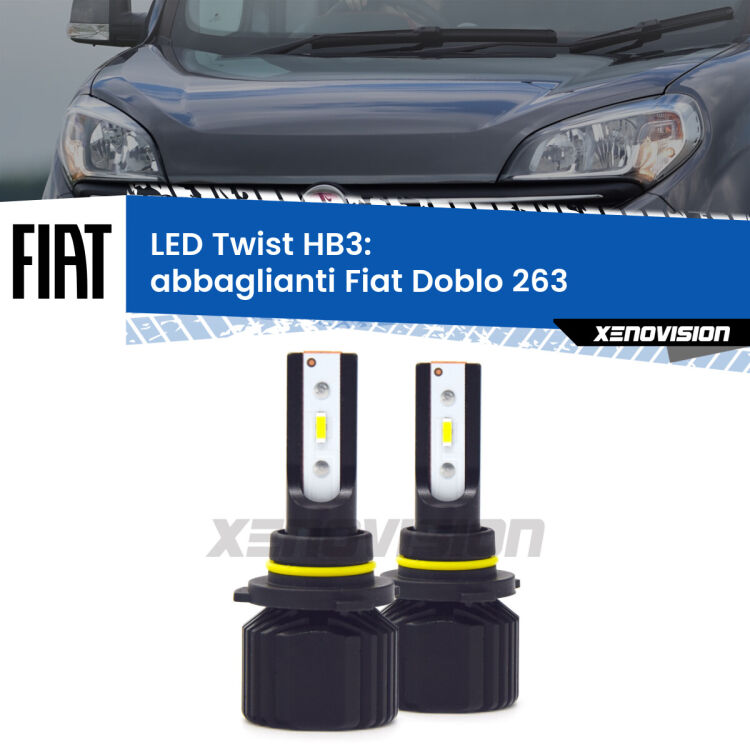 0 Abbaglianti LED Fiat Doblo 263 2015 -2016: HB3 11,000Lm <strong>Kit abbaglianti LED</strong> HB3 per <strong>Fiat Doblo</strong> 263 2015 -2016. Compatte, impermeabili, senza ventola: praticamente indistruttibili. Top Quality.