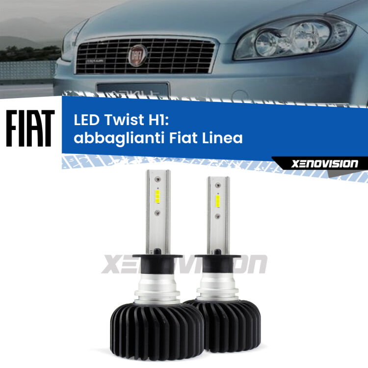Abbaglianti LED Fiat Linea 2007 -2018: H1 11,000Lm <strong>Kit abbaglianti LED</strong> H1 per <strong>Fiat Linea</strong> 2007 -2018. Compatte, impermeabili, senza ventola: praticamente indistruttibili. Top Quality.