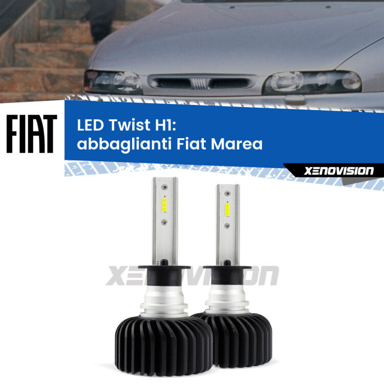 Abbaglianti LED Fiat Marea 1996 -2002: H1 11,000Lm <strong>Kit abbaglianti LED</strong> H1 per <strong>Fiat Marea</strong> 1996 -2002. Compatte, impermeabili, senza ventola: praticamente indistruttibili. Top Quality.