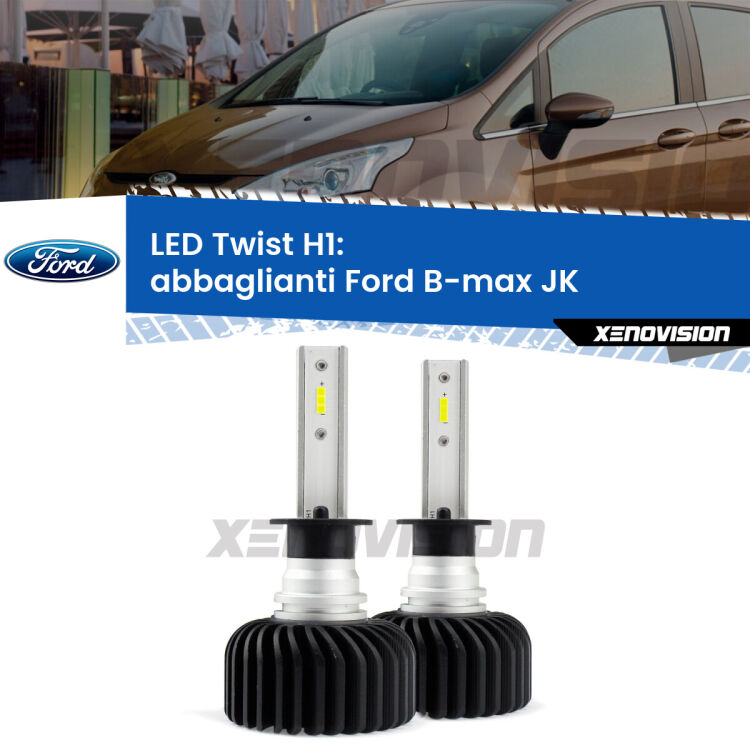 <strong>Kit abbaglianti LED</strong> H1 per <strong>Ford B-max</strong> JK restyling. Compatte, impermeabili, senza ventola: praticamente indistruttibili. Top Quality.