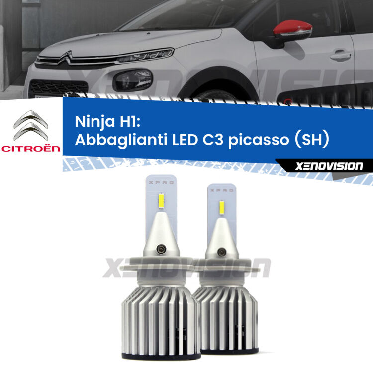 0 Abbaglianti LED H1 15,000Lumen per Citroen C3 picasso 2009 -2016 <strong>Kit LED H1 per abbaglianti Citroen C3 picasso. </strong>Qualità Massima Garantita.