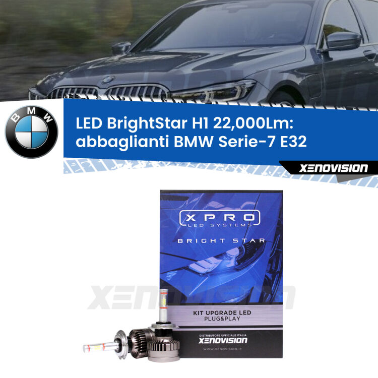 <strong>Kit LED abbaglianti per BMW Serie-7</strong> E32 1986-1993. </strong>Due lampade Canbus H1 Brightstar da 22,000 Lumen. Qualità Massima.