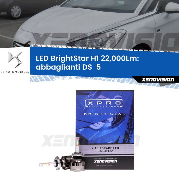 <strong>Kit LED abbaglianti per DS  5</strong>  2015in poi. </strong>Due lampade Canbus H1 Brightstar da 22,000 Lumen. Qualità Massima.