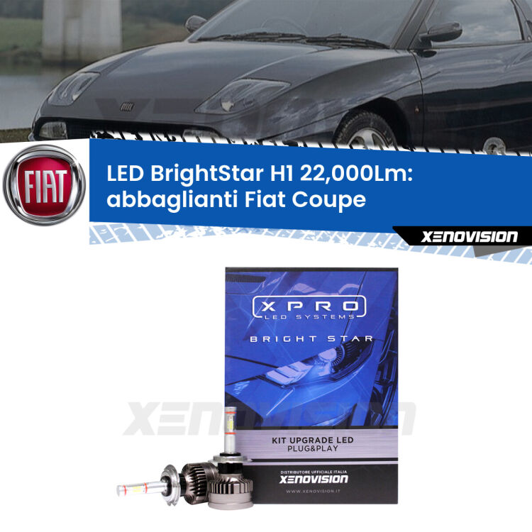 <strong>Kit LED abbaglianti per Fiat Coupe</strong>  1993-2000. </strong>Due lampade Canbus H1 Brightstar da 22,000 Lumen. Qualità Massima.
