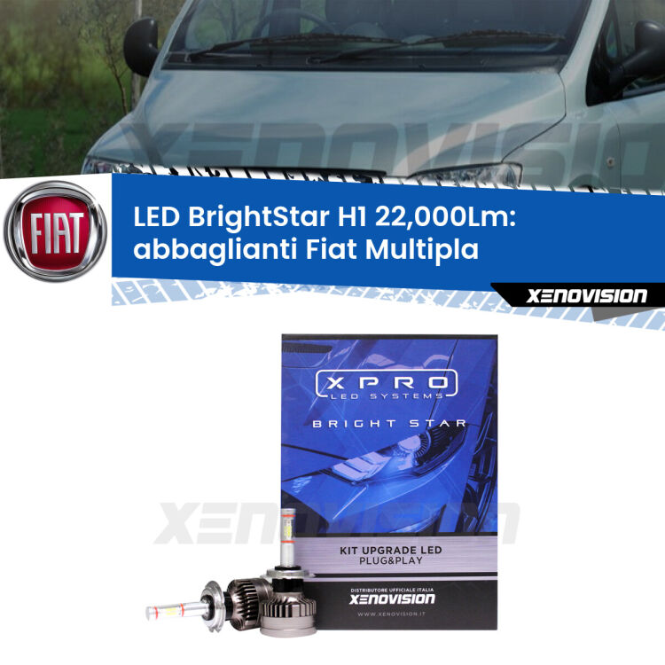 <strong>Kit LED abbaglianti per Fiat Multipla</strong>  2004-2010. </strong>Due lampade Canbus H1 Brightstar da 22,000 Lumen. Qualità Massima.