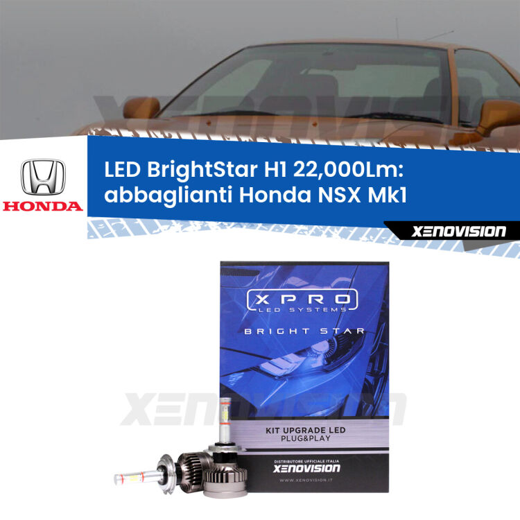 0 Abbaglianti LED H1 22,000Lm per Honda NSX Mk1 1990 -2005 <strong>Kit LED abbaglianti per Honda NSX</strong> Mk1 1990 -2005. </strong>Due lampade Canbus H1 Brightstar da 22,000 Lumen. Qualità Massima.