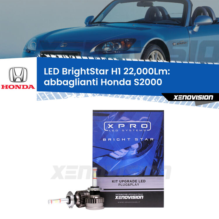 <strong>Kit LED abbaglianti per Honda S2000</strong>  1999-2009. </strong>Due lampade Canbus H1 Brightstar da 22,000 Lumen. Qualità Massima.