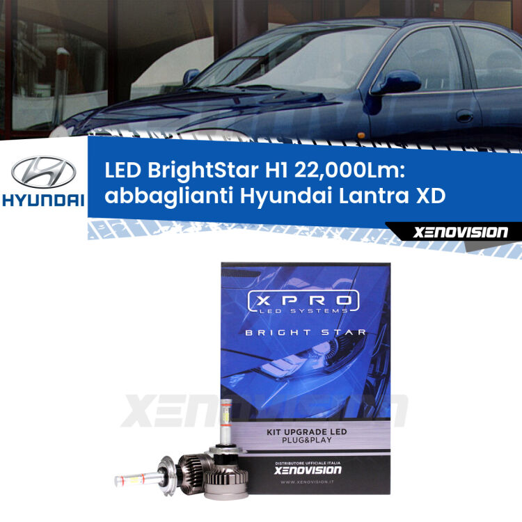Abbaglianti LED H1 22,000Lm per Hyundai Lantra XD 2000 -2006 <strong>Kit LED abbaglianti per Hyundai Lantra</strong> XD 2000 -2006. </strong>Due lampade Canbus H1 Brightstar da 22,000 Lumen. Qualità Massima.