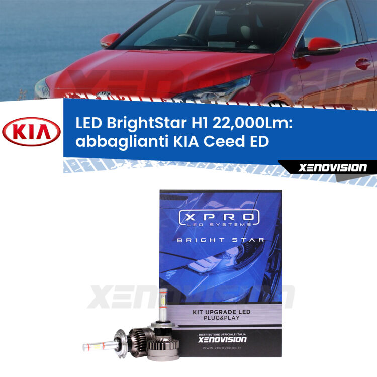<strong>Kit LED abbaglianti per KIA Ceed</strong> ED 2006-2012. </strong>Due lampade Canbus H1 Brightstar da 22,000 Lumen. Qualità Massima.