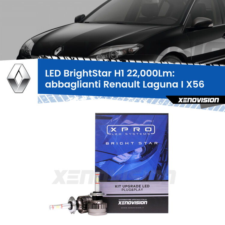 <strong>Kit LED abbaglianti per Renault Laguna I</strong> X56 1993-1998. </strong>Due lampade Canbus H1 Brightstar da 22,000 Lumen. Qualità Massima.