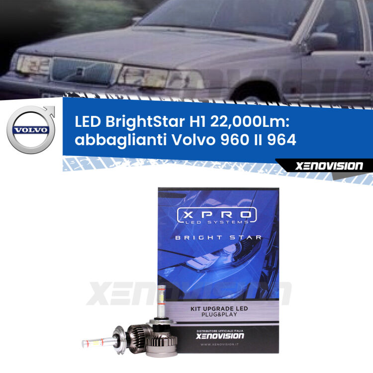 <strong>Kit LED abbaglianti per Volvo 960 II</strong> 964 1994-1996. </strong>Due lampade Canbus H1 Brightstar da 22,000 Lumen. Qualità Massima.