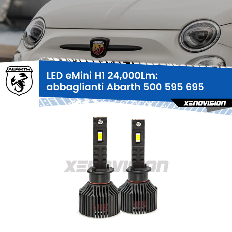 0 Abbaglianti LED H1 24,000Lm per Abarth 500 595 695 2008-2014 <strong>Kit abbaglianti LED specifico per Abarth 500 595 695</strong> 2008-2014. Lampade <strong>H1</strong> Canbus e compatte 24.000Lumen Eagle Mini Xenovision.