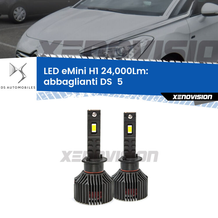 <strong>Kit abbaglianti LED specifico per DS  5</strong>  2015in poi. Lampade <strong>H1</strong> Canbus e compatte 24.000Lumen Eagle Mini Xenovision.