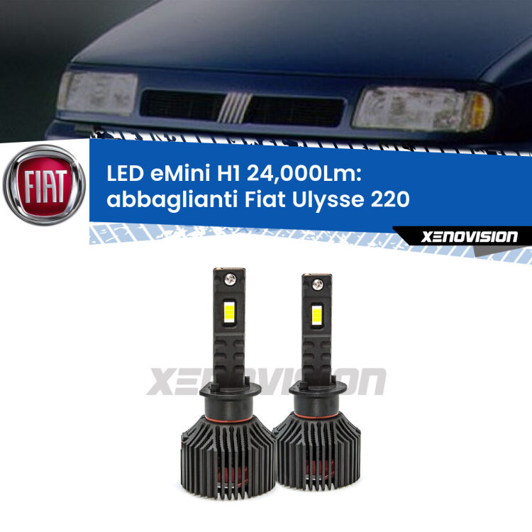 <strong>Kit abbaglianti LED specifico per Fiat Ulysse</strong> 220 1994-2002. Lampade <strong>H1</strong> Canbus e compatte 24.000Lumen Eagle Mini Xenovision.